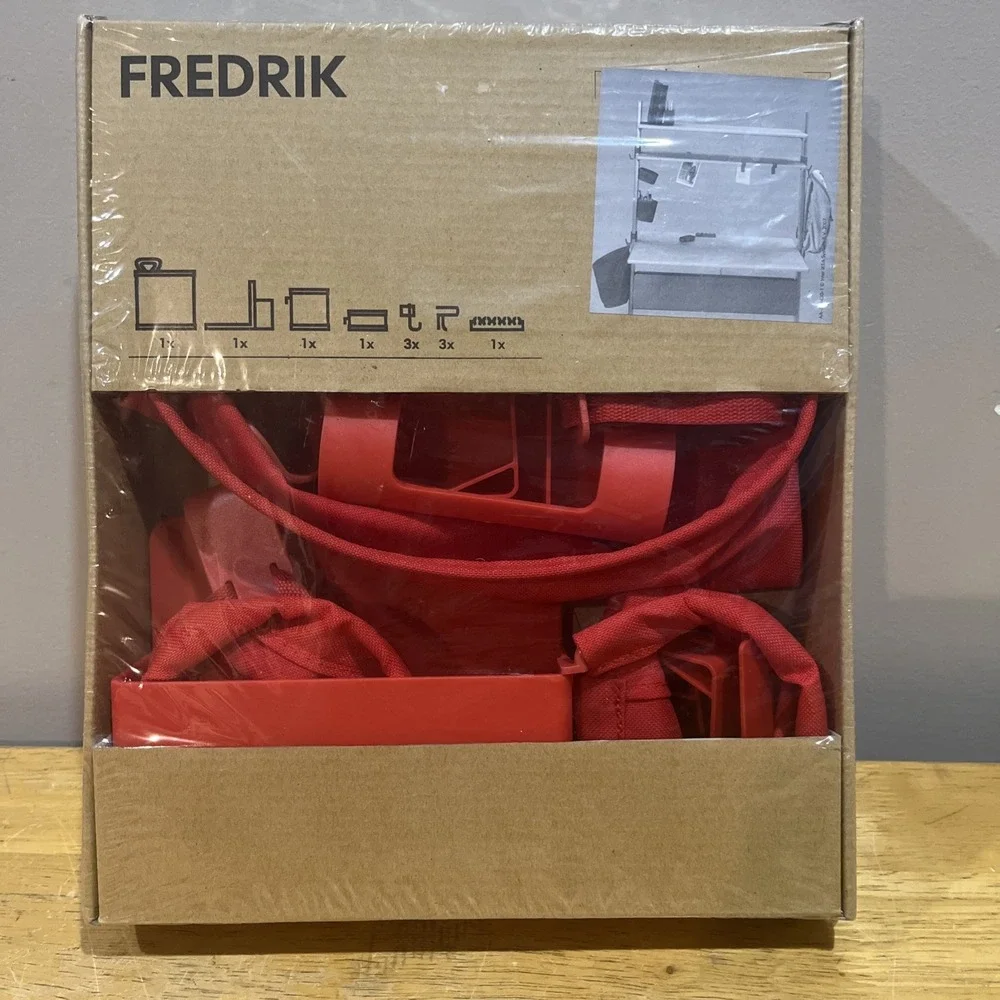 IKEA‎ Fredrik Red Desk Accessories Set - New 301.383.17